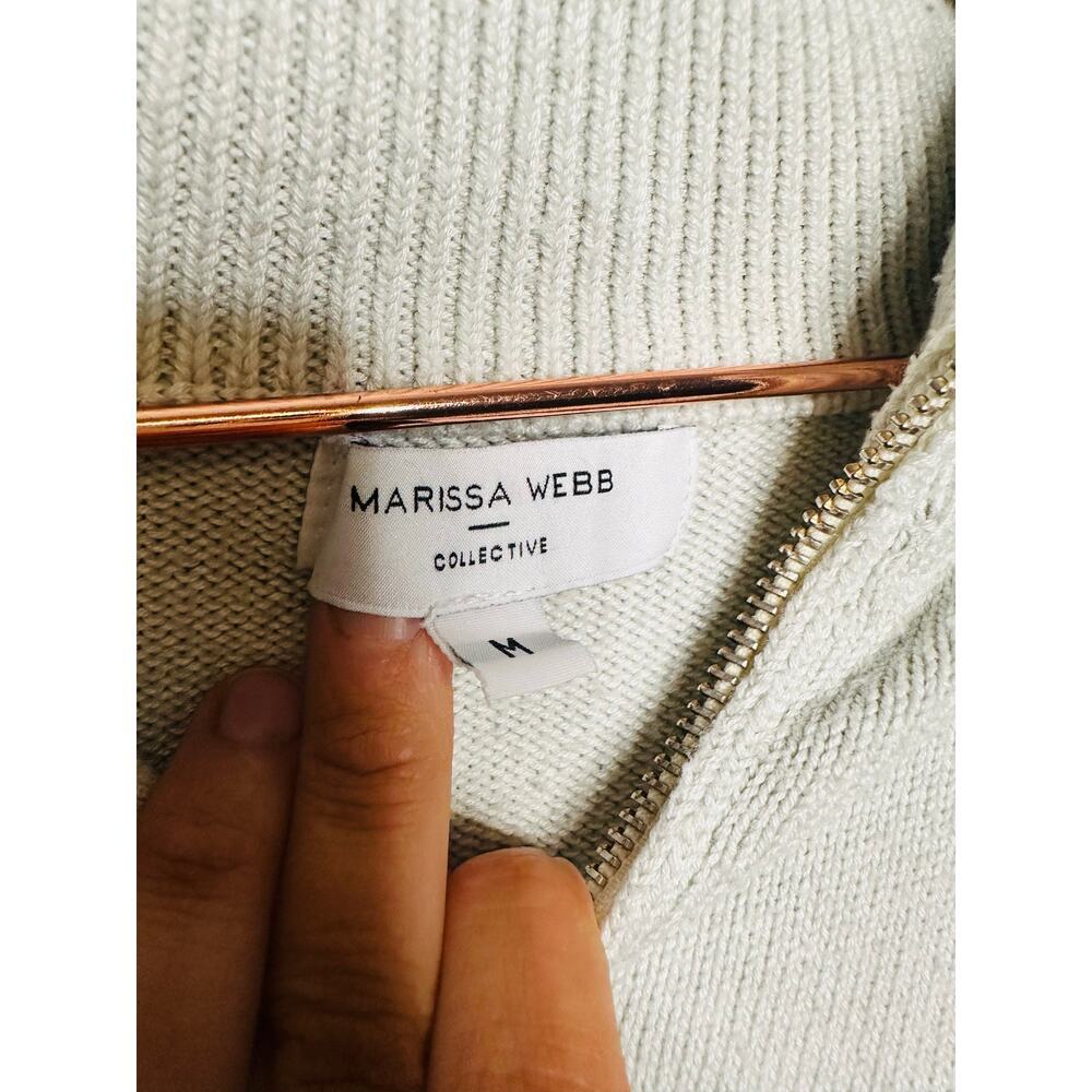 MARISSA WEBB x RTR Off-White Knit Long Sleeve Mock Neck Quarter Zip Sweater M - Picture 6 of 11